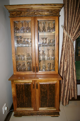 Wine cabinet made of sleeper wood