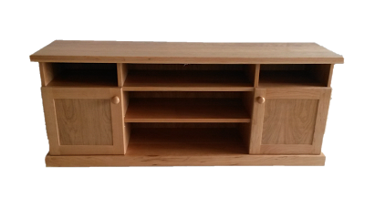 Cabinet for flat screen TV made of cherry-wood